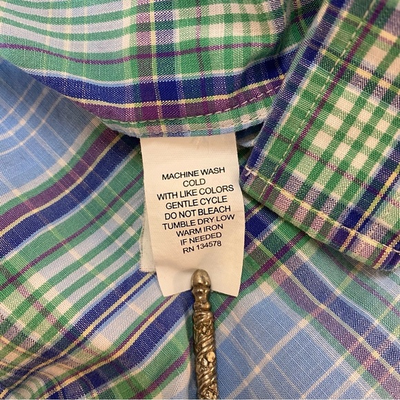 Vineyard Vines Slim Fit Tucker Shirt Mens Medium Light Blue Plaid Shep & Ian - Picture 7 of 12